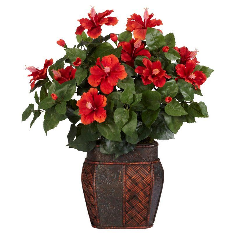 Charlton Home® Hibiscus Centerpiece in Vase & Reviews | Wayfair