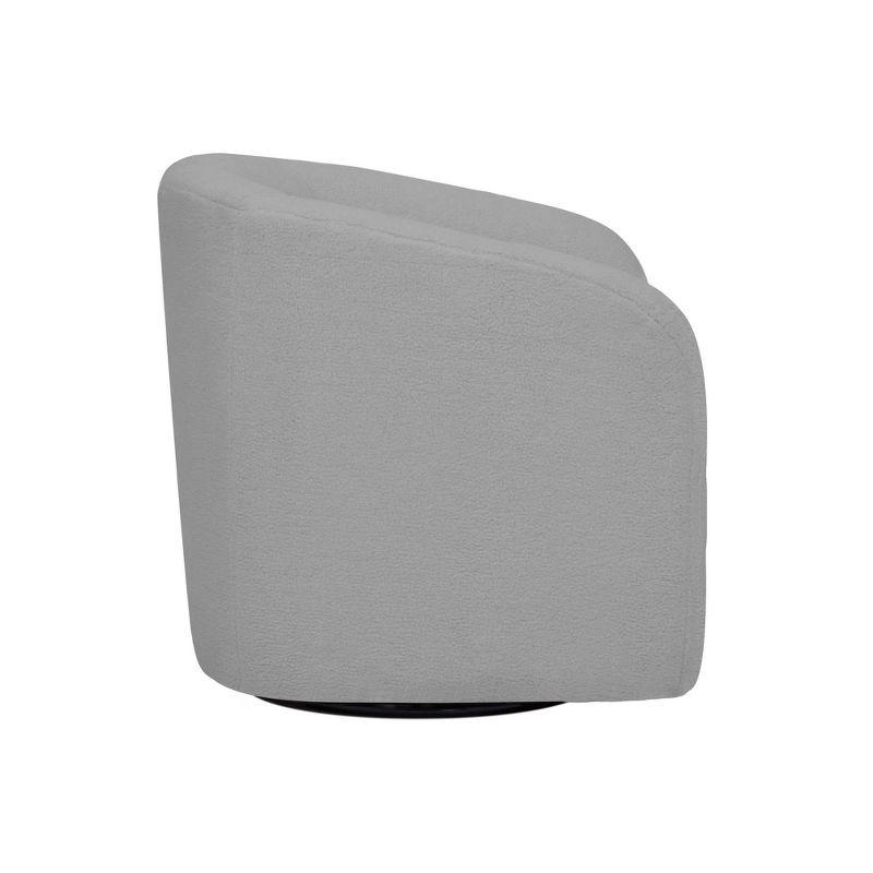 Latitude Run® Swivel Mid-Century Modern Accent Tub Chair with Faux Shearing Upholstery and Hidden Base