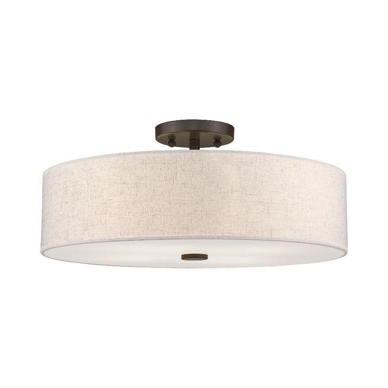 Livex Lighting Meridian 4 - Light Semi-Flush Mount ,  English Bronze