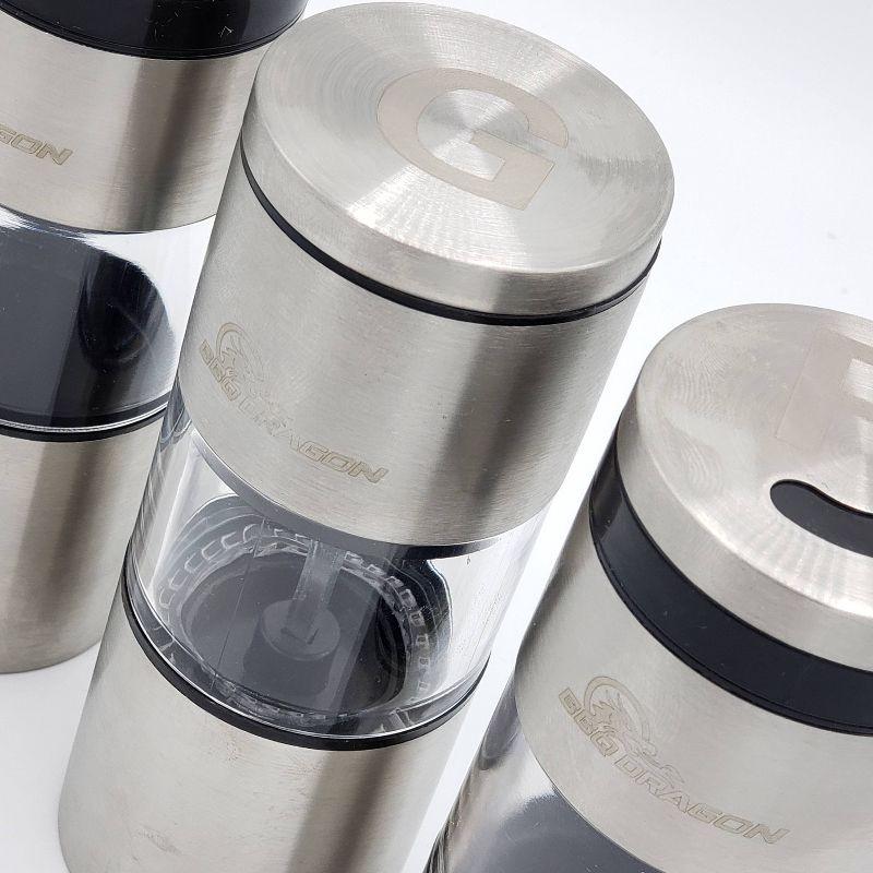 BBQ Dragon Cabinet System Stainless Steel Spice Jar & Rack Set with Adjustable Racks