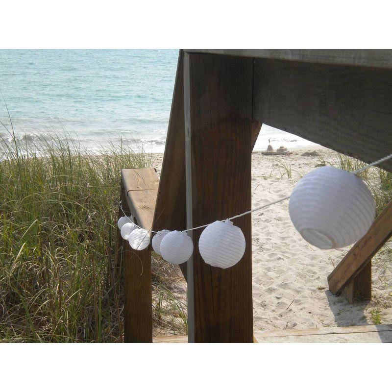 35' White Nylon Solar Powered LED String Lights