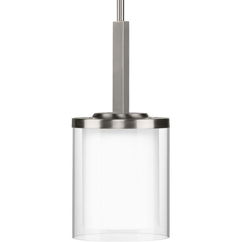 Coastal Elegance Brushed Nickel Mini-Pendant with Clear Glass Shade