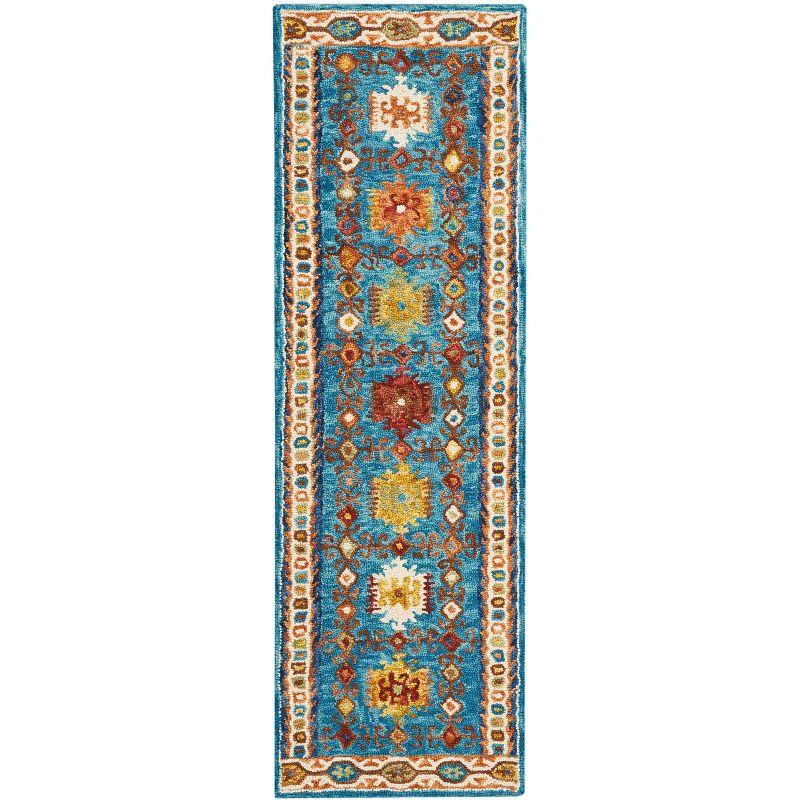 Teal Elegance Hand-Tufted Wool Runner Rug 27" x 90"