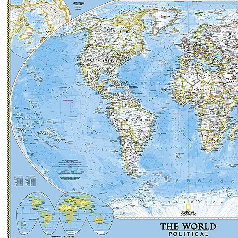 National Geographic Laminated World Map, 43.5" x 30.5"