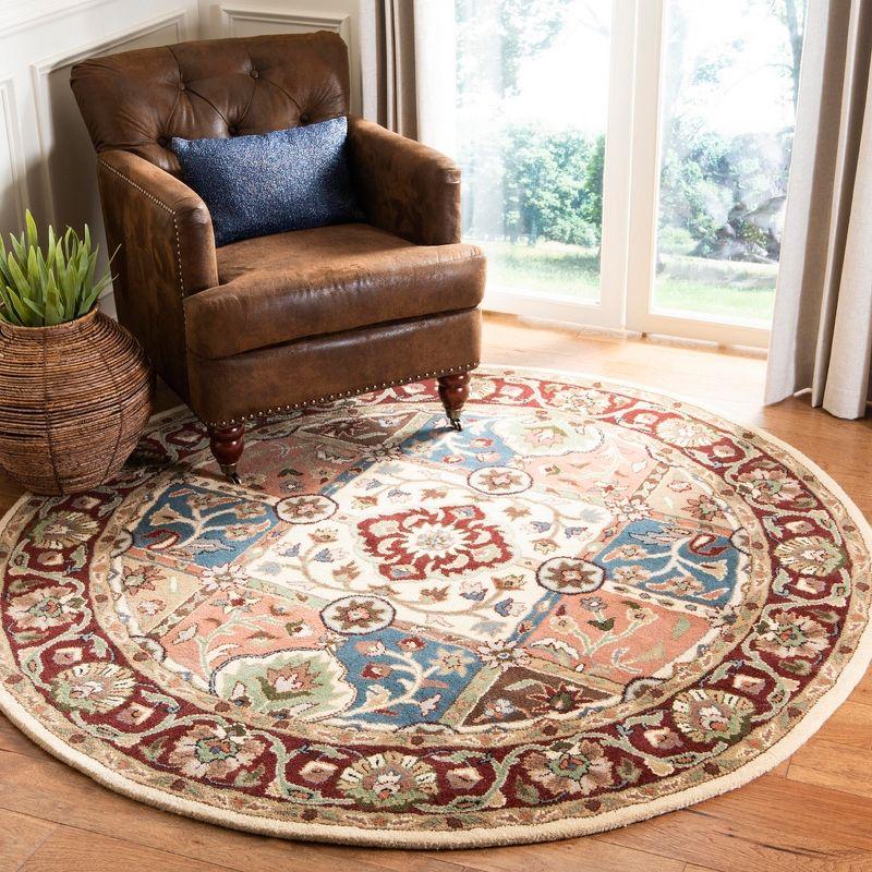 Heritage HG925 Hand Tufted Area Rug - Multi/Red - 3'6" round - Safavieh.