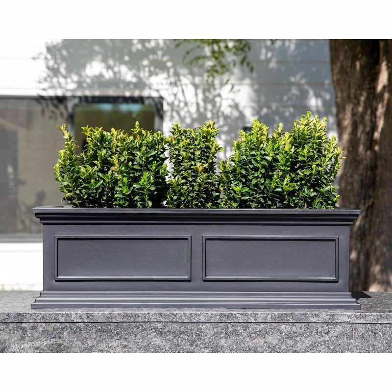 Veradek Brixton Window Box 36" Plastic Planter - Black