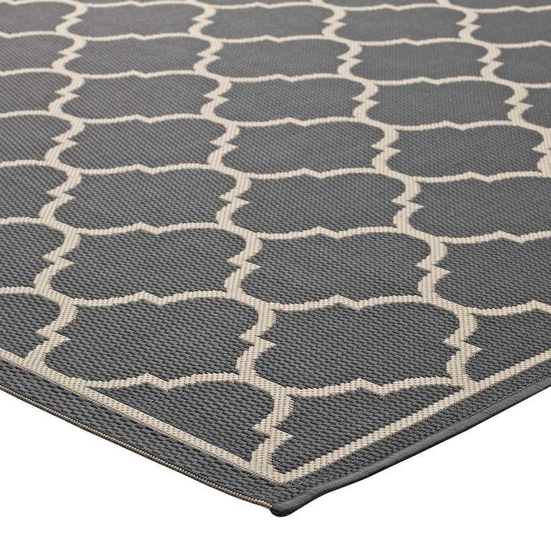 Modway Avena Moroccan Quatrefoil Trellis 9x12 Indoor and Outdoor Area Rug