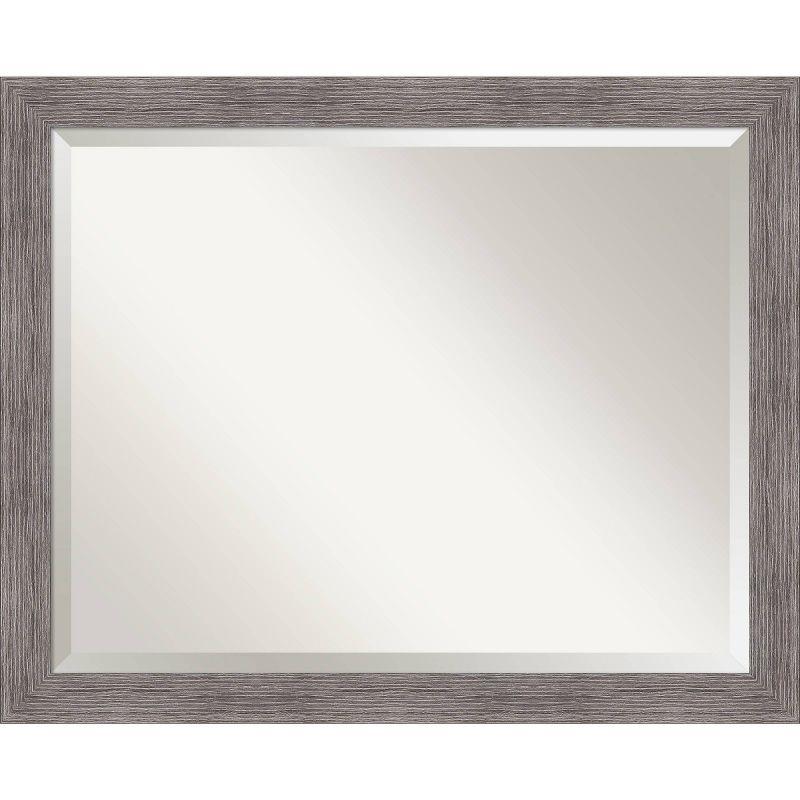 Pinstripe Plank Gray Sleek Rectangular Vanity Wall Mirror