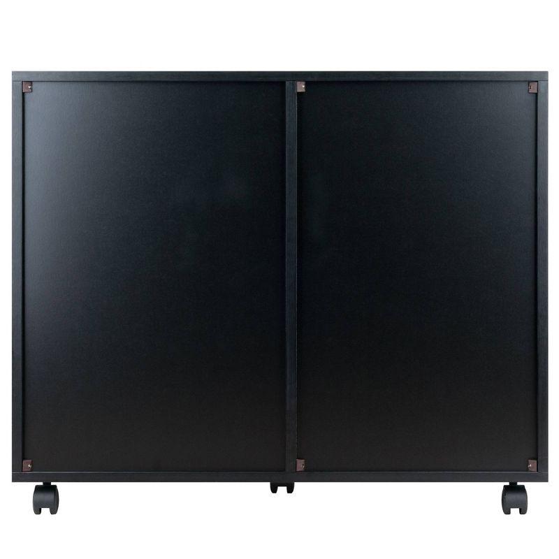 Halifax Cabinet with 5 Drawer & 1 Side Cabinet Black - Winsome: Mobile Storage Unit, Composite Wood, Modern Design