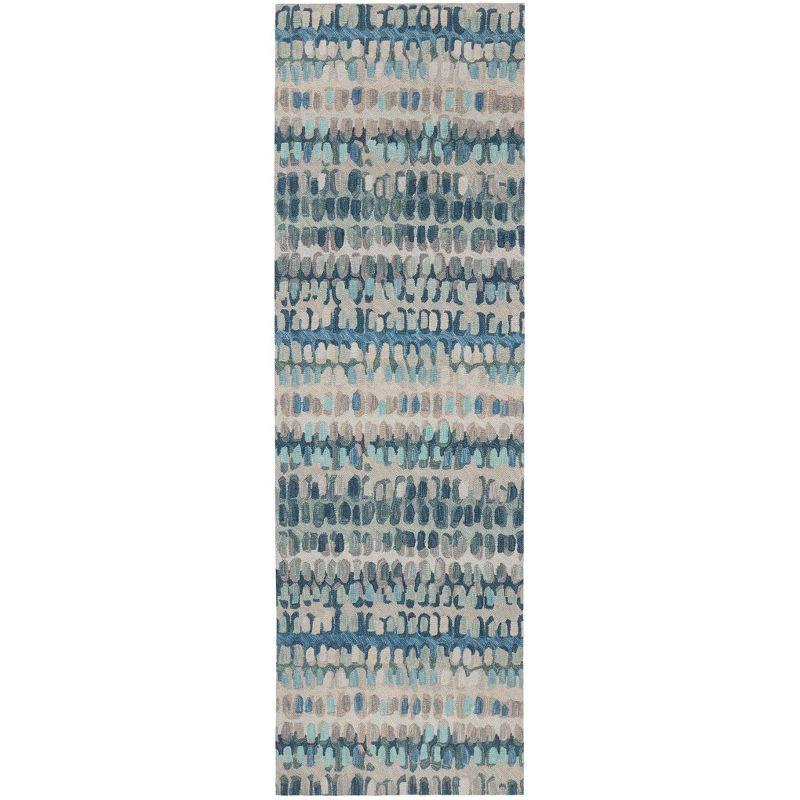 Paint Chip Abstract Hand Wool Indigo/Denim/Beige Area Rug