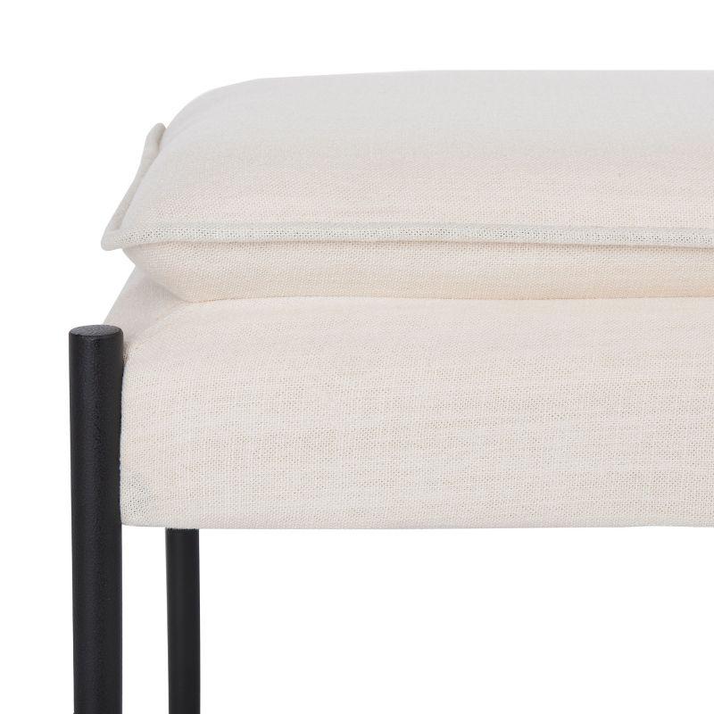 Kara Cushioned X Bench - BCH6402 - Light Beige/Black - Safavieh