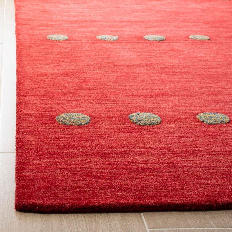 Hand-Knotted Red Wool 5' x 8' Artisan Area Rug