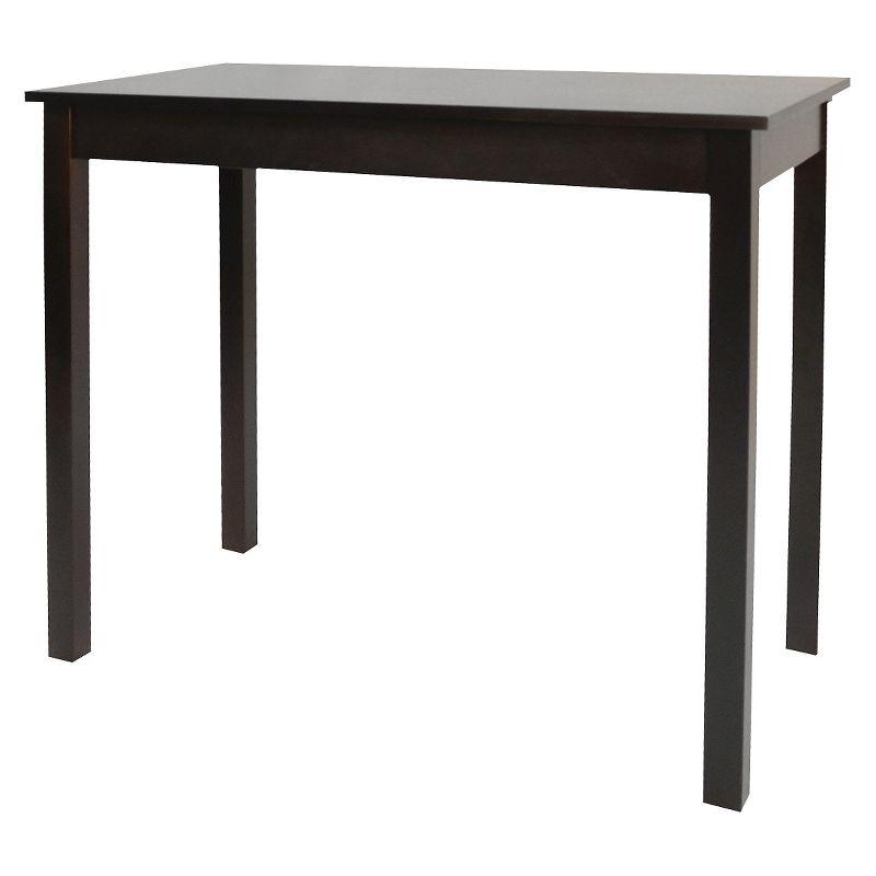Carolina Living Keegan Pub Bar Espresso: Counter Height Dining Table for 4, Rubberwood Frame