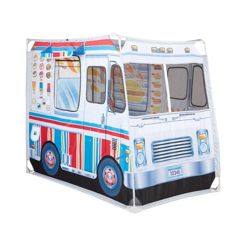 Large Blue and Red Fabric Food Truck Play Tent