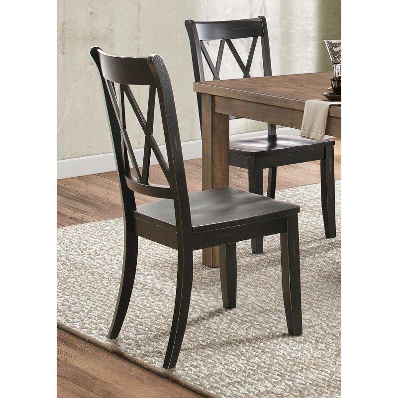 NicBex Set of 2 Transitional Style Dining Chair Kitchen Upholstered High Backrest Side Chair for Dining Room,Black