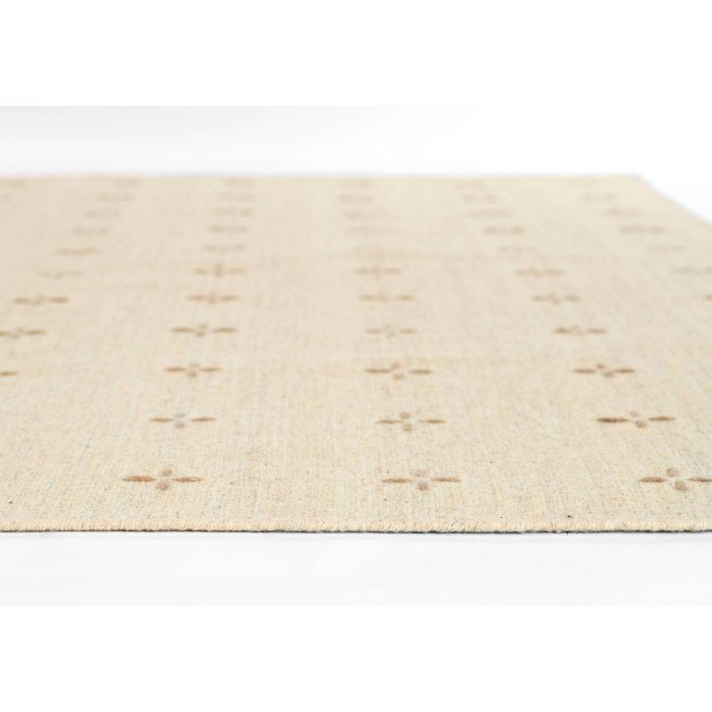 Momeni 2'3"x8' Oliver Cross Handloomed Runner Rug Natural: Geometric Wool & Polyester, Low Pile, Indoor Use