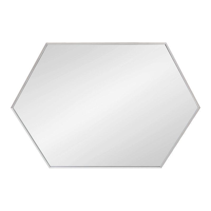 Grace Modern Silver Beveled Hexagon Wall Mirror with Wood Frame