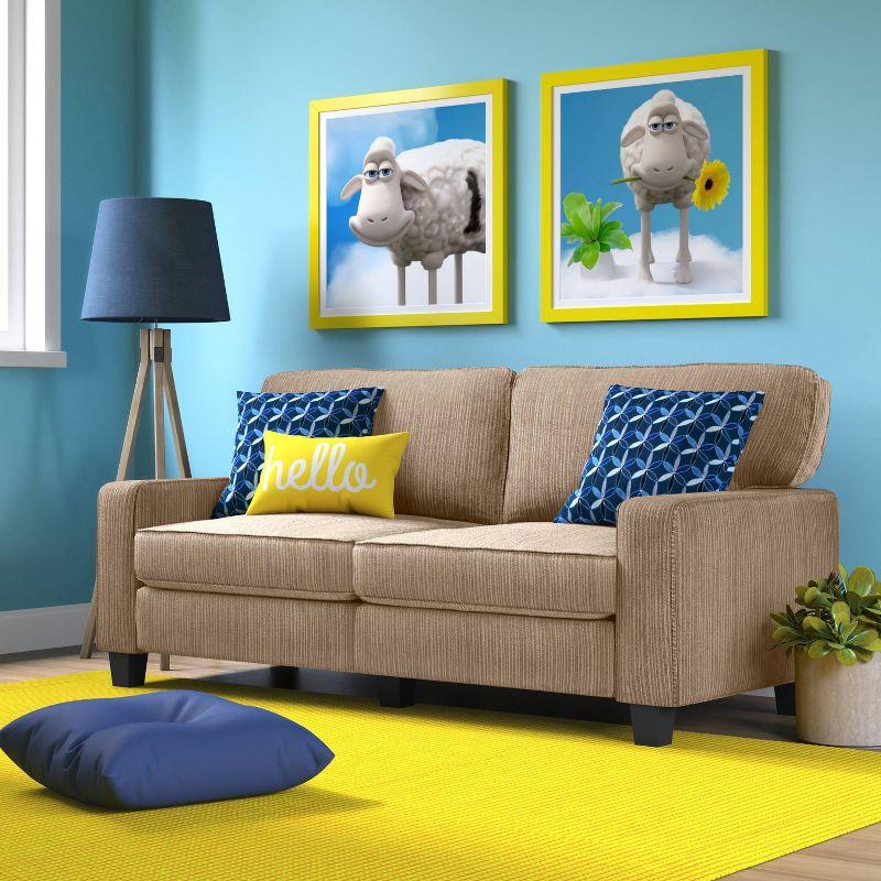 Serta Palisades 73" Track Arm Sofa, Easy Care Fabric, Soft Pillow Back, Pocket Coil Seat Cushions