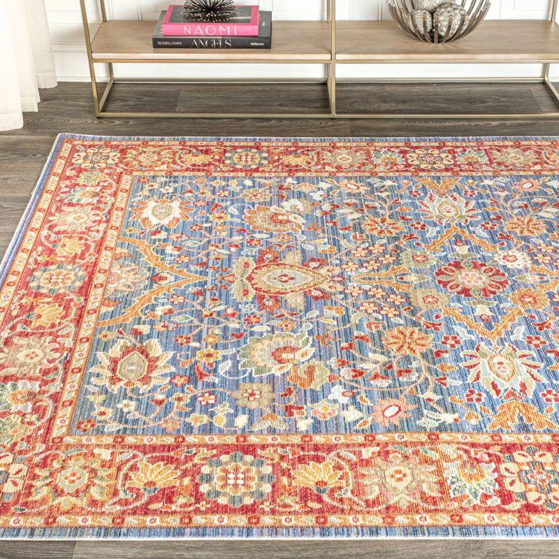 Reversible Red Synthetic Rectangular Area Rug 5' x 8'