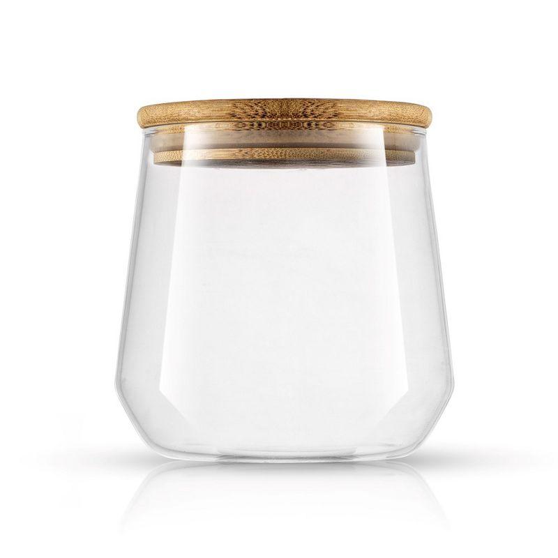 JoyJolt JoyJolt Large Glass Kitchen Food Storage Container Jar with Airtight Bamboo Lid, 31oz.