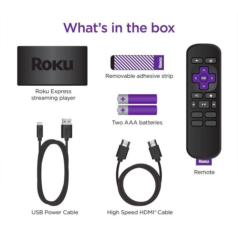 Roku Express HD Streaming Device with High-Speed HDMI Cable, Standard Remote, and Wi-Fi