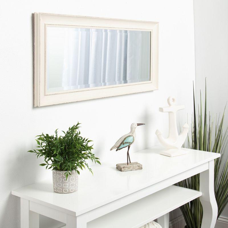 16" x 36" Macon Framed Wall Panel Mirror White - Kate and Laurel: Modern Style, Beveled Glass, No Assembly Required