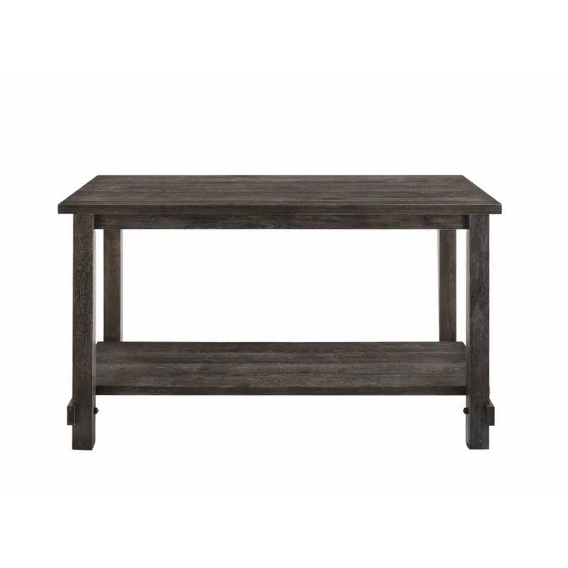 60" Martha Li Dining Table Weathered Gray - Acme Furniture: Sturdy Wood, Storage Shelf, Seats 6