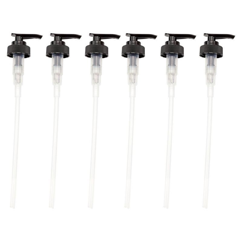 Cornucopia Brands 28-400 Replacement Pumps for Soap Dispensers/Lotion Bottles 6pk; Black Plastic w/ Long 8IN Dip Tubes