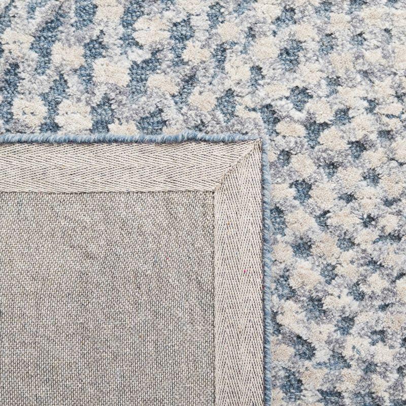 Claude Geometric Blue and Beige Wool 4' x 6' Area Rug