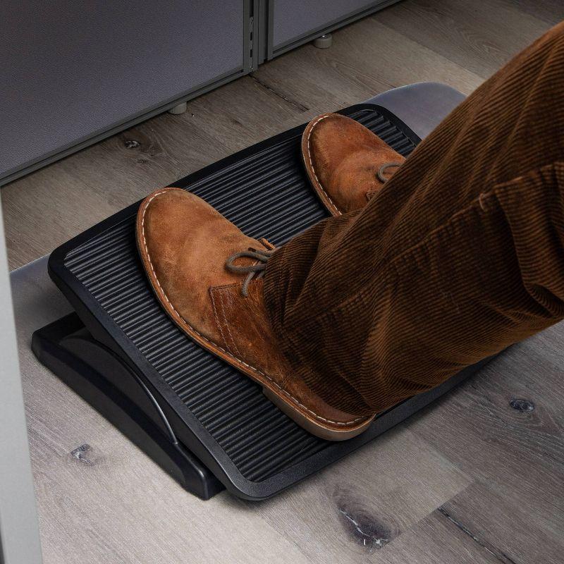 Mind Reader Foot Rest, Under Desk at Work, Ergonomic, Height Adjustable, Office, Plastic, 17.5"L x 13.5"W x 3.5"H