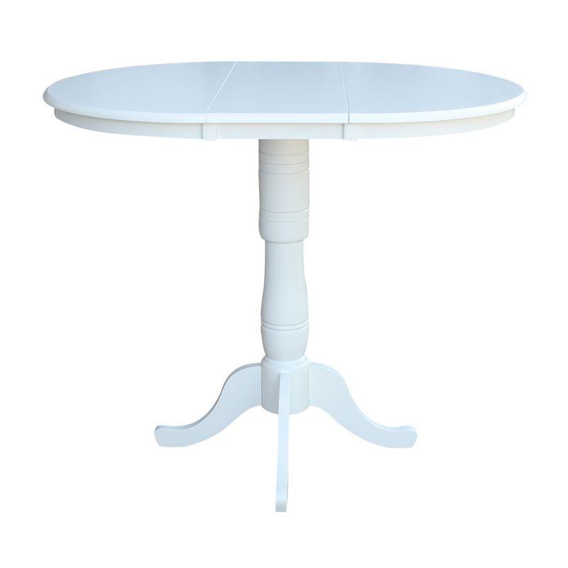 Elegant Round White Solid Wood Extendable Dining Table