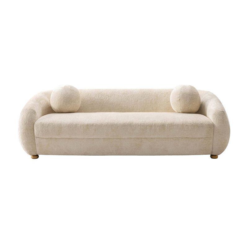 Manhattan Comfort 85.8" Tribeca Modern Chenille Upholstered Sofa Cream