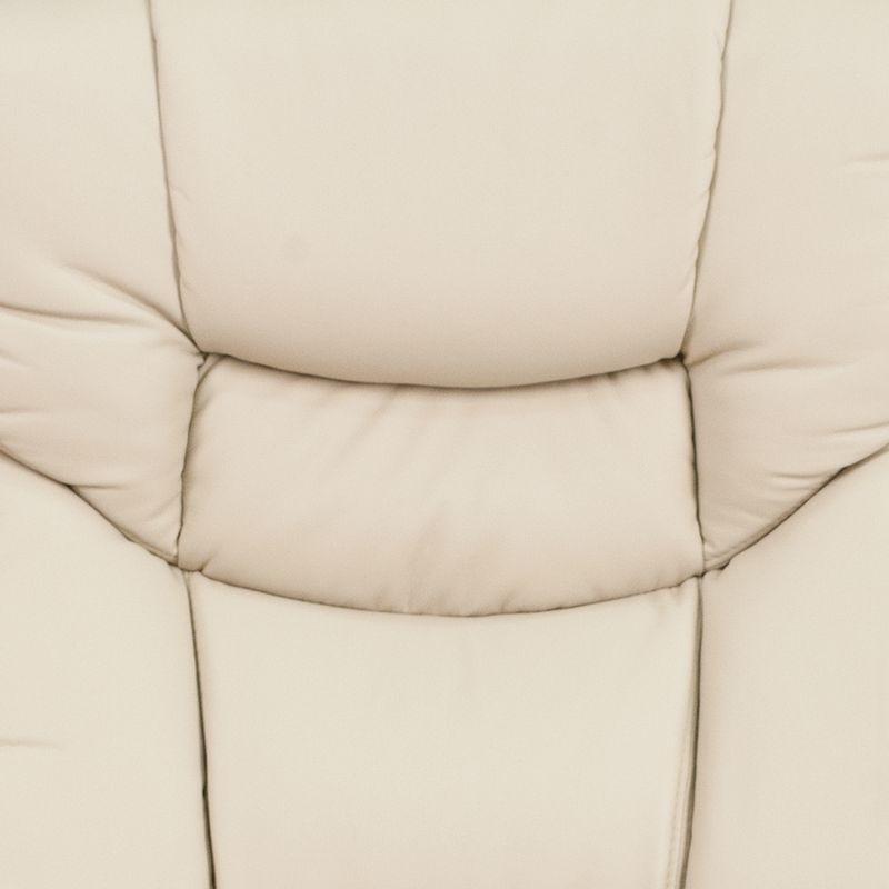 Flash Furniture Recliner Chair with Ottoman | Beige LeatherSoft Swivel Recliner Chair with Ottoman Footrest