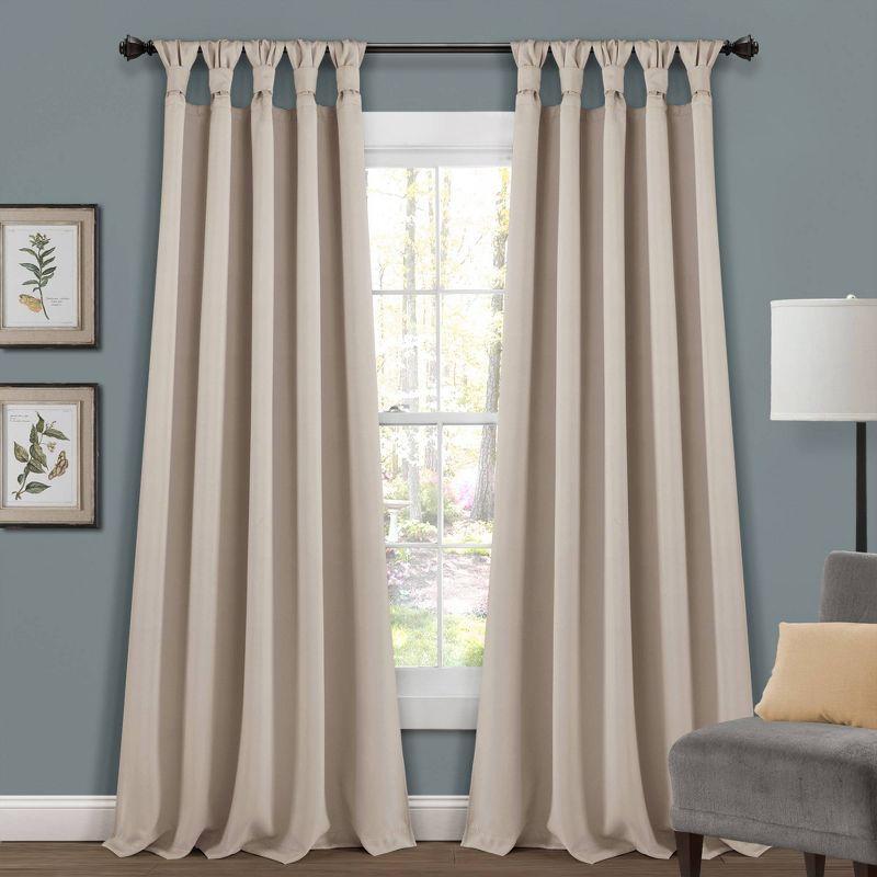 Lush Decor Insulated Knotted Tap Polyester Blackout Curtain Pair (Set of 2)