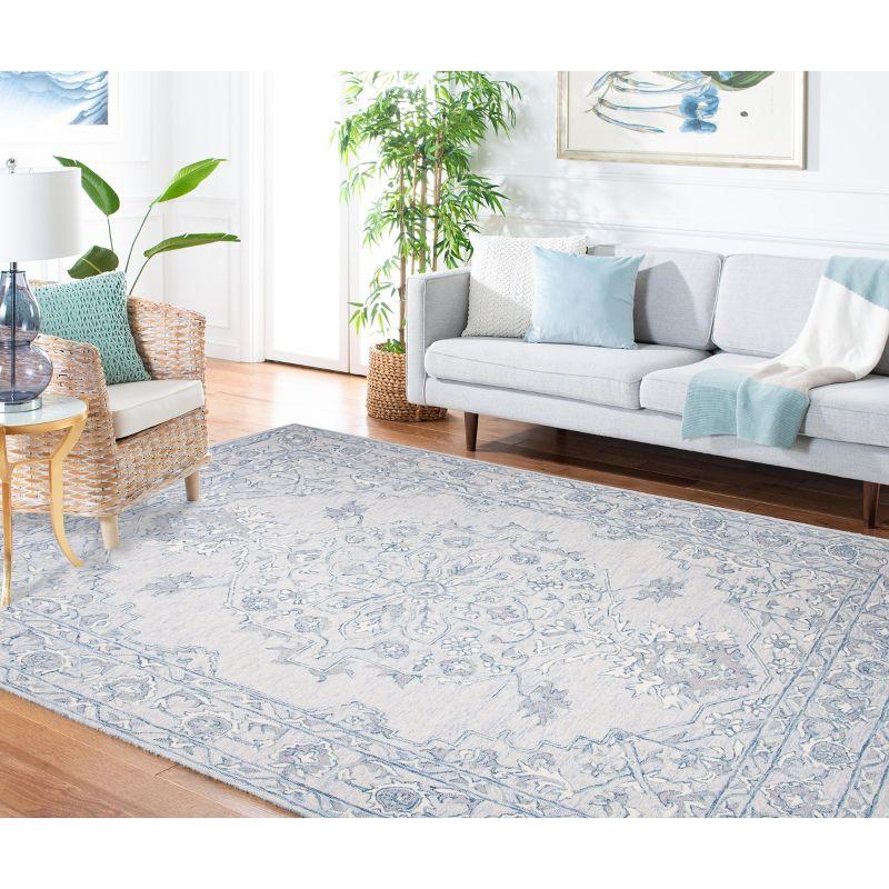 Martha Stewart Micro Loop - MSR3370 - Indoor Hand Woven Area Rugs - Light Blue/Ivory - 5'x8'