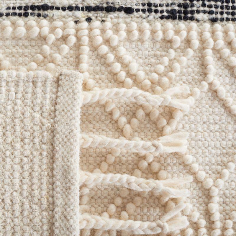 Natura NAT298 Hand Woven Indoor Area Rug - Ivory/Black - 6'x6' - Safavieh