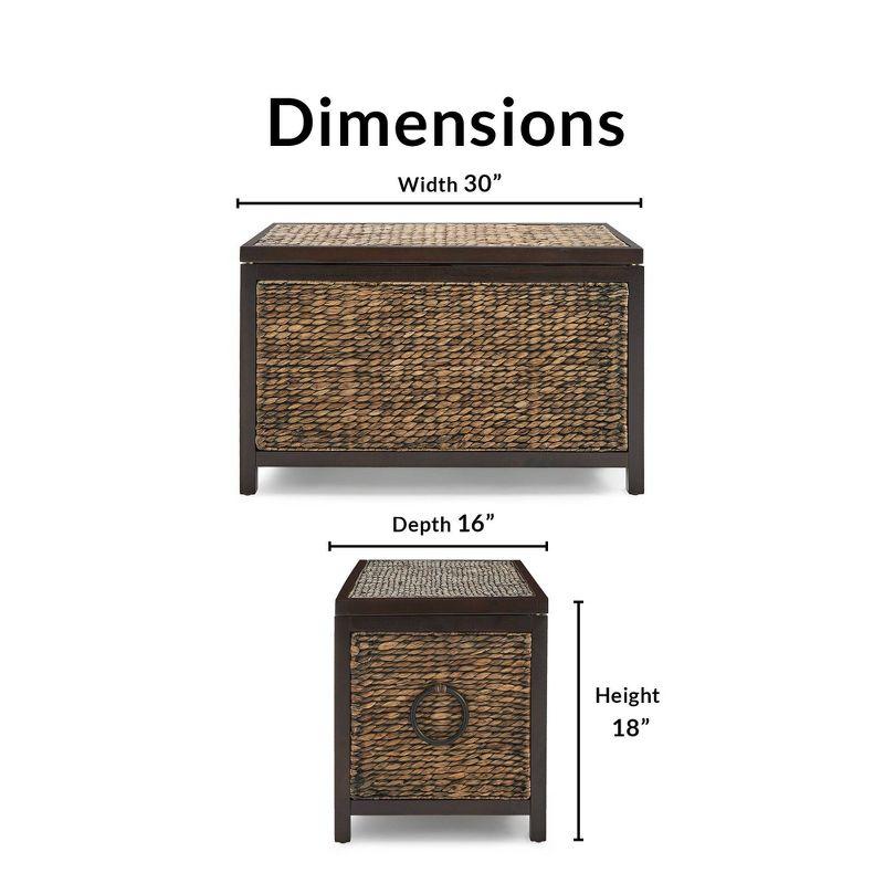 ClickDecor Wilson Storage Trunk Rustic Wicker Black: Farmhouse Style, No Assembly, Anti-Tip Hardware, 18x30x16"