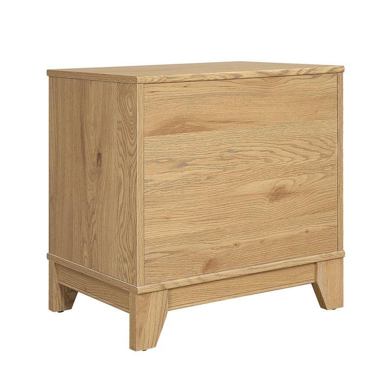 Sheridan Natural Cane and Wood Nightstand Set with Drawer