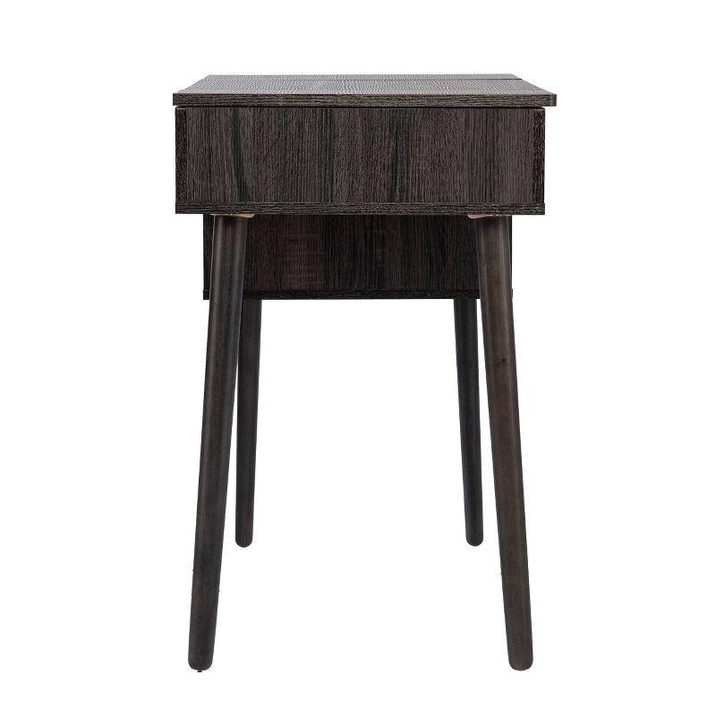 Harzen Storage Vanity with Mirror Black - Holly & Martin: Hidden Compartment, Telescoping Legs