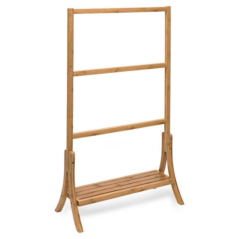 Bamboo Towel Rail Natural - Honey Can Do: Freestanding, Bathroom Towel Stand, Multicolor Naturals