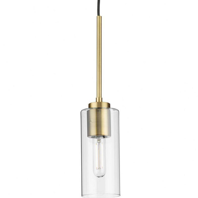 Progress Lighting Cofield 1-Light Pendant, Vintage Brass, Glass Shade