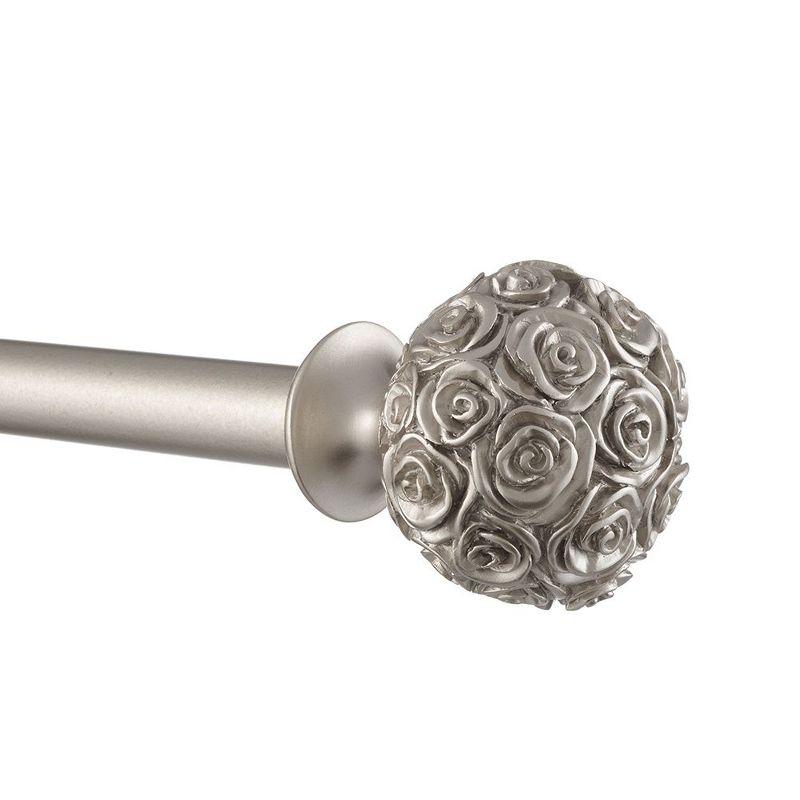 Rosdorf Park Etheredge Exclusive Home Peony 1" Curtain Rod and Coordinating Finial Set, Adjustable