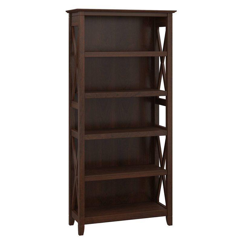 65.98" 5 Shelf Key West Bookshelf Bing Cherry - Bush Furniture: Adjustable Storage, MDF Laminate