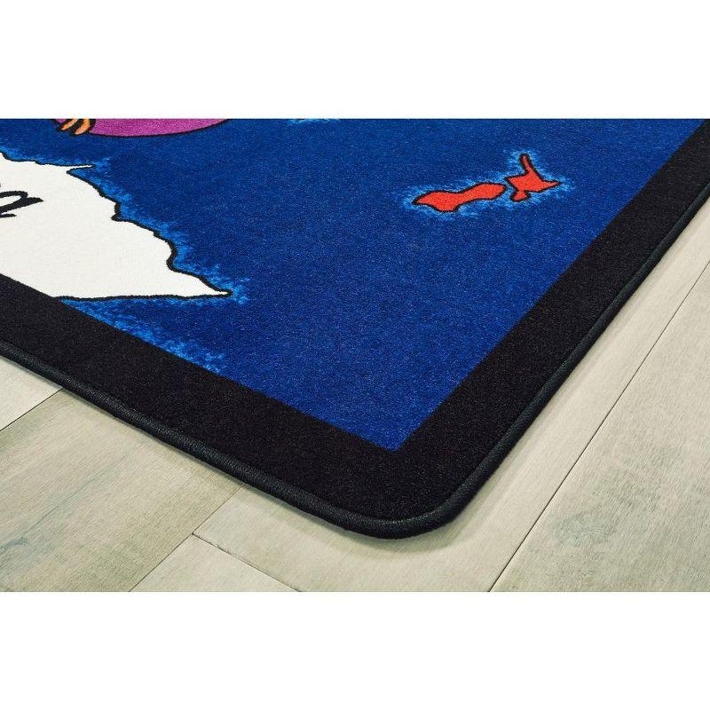 Carpets for Kids World Explorer Geography Map Premium Tufted Blue Area Rug