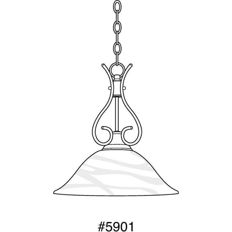 Brushed Nickel Alabaster Glass 18" Pendant Light