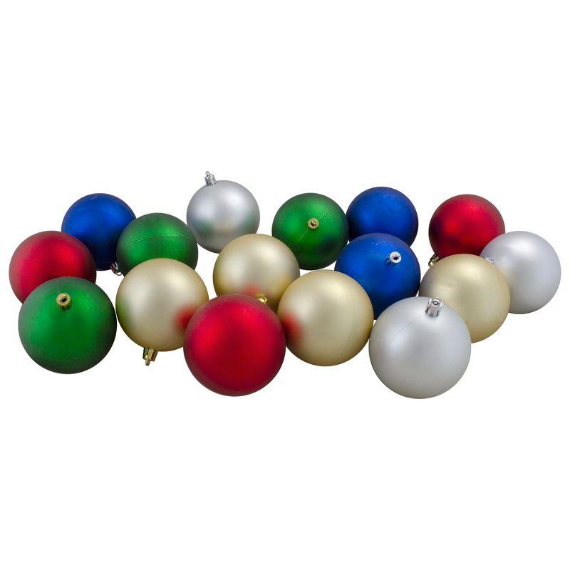 32-Piece Multicolor Shatterproof Plastic Christmas Ball Ornament Set