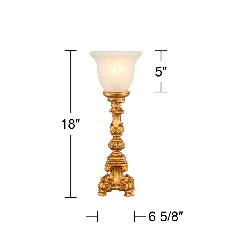 French Gold Alabaster Glass Traditional Torchiere Lamp