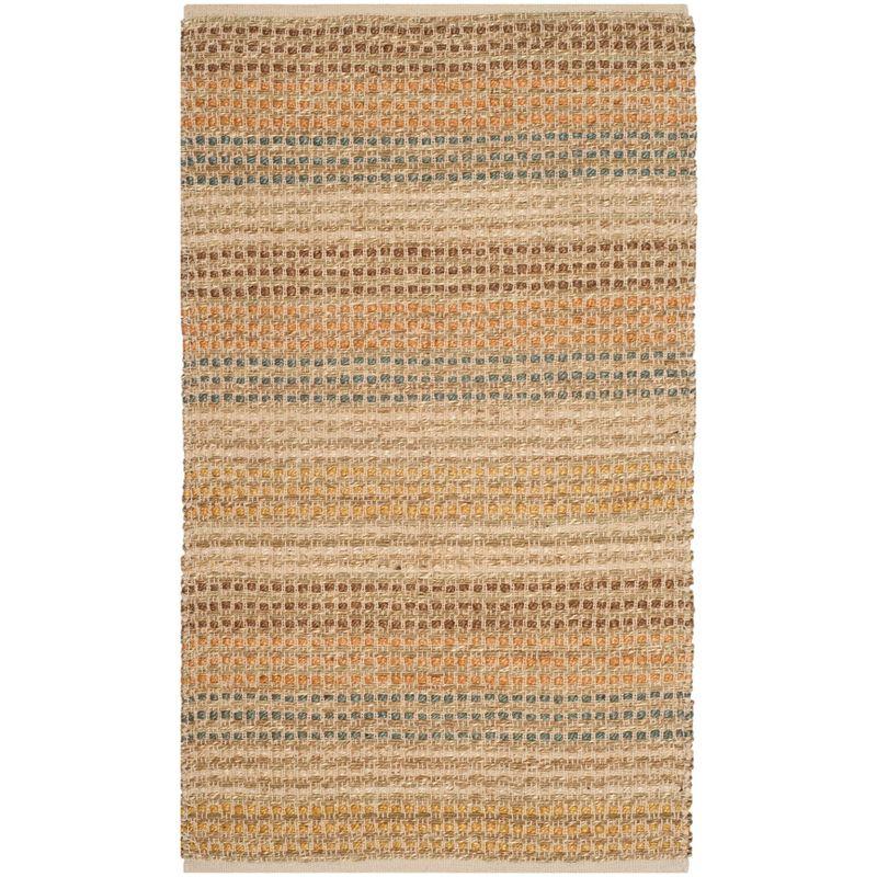 Multicolored Hand-Knotted Jute Rectangular Area Rug 3' x 5'