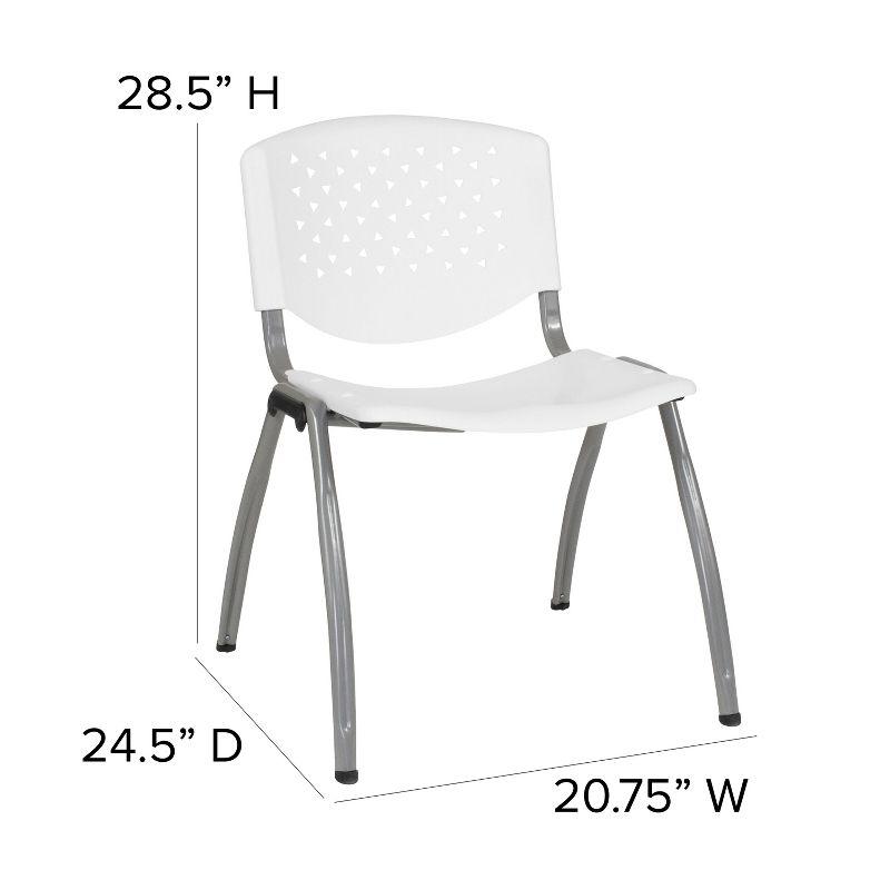 Flash Furniture Memphis 880 lb. Capacity Plastic Stack Chair with Powder Coated Frame