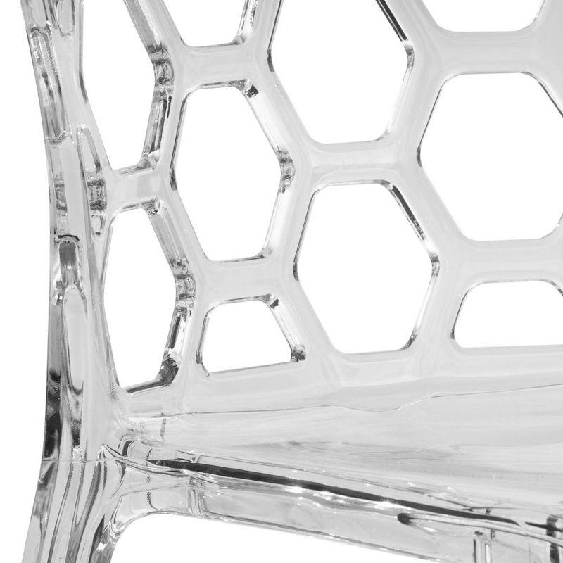 Clear Hexagon Cut-Out Stackable Acrylic Side Chair